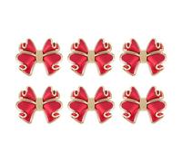 Ujjdwiurgh 6 servilleteros de lazo rojo, servilleteros de nudo de mariposa, servilleteros hechos a mano, hebillas de metal elegantes para decoración de mesa