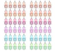 Ujjdwiurgh 60 dijes de tortuga que brillan en la oscuridad, colgantes de tortuga, mar, animales, 6 colores