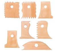 Ujjdwiurgh 7 piezas de herramientas de alfarería, herramientas moldeadoras de pies de cerámica, herramientas de corte de cerámica, perfil de cerámica, paquete de costillas moldeadoras de pies, fácil