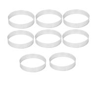 Ujjdwiurgh 8 moldes circulares de 10 cm, para pizza, postre, de acero inoxidable, perforación, pasteles, mousse, moldes para hornear