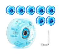 Ujjdwiurgh 8 ruedas iluminadas con purpurina para patines con rodamientos instalados, 32 x 58 mm, 78 A, color azul