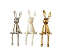 Ujjdwiurgh Accesorios de cerámica de lujo para decoración del hogar, adornos de sala de estar de orejas largas, estatua artística de gama alta estética