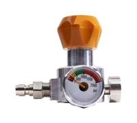 Ujjdwiurgh Adaptador de Recarga de CO2 Adaptador de Botella de CO2 con ManóMetro de 2000 PSI para Botella de CO2 de ConexióN RáPida Duo/Terra/Art, Plateado