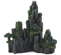 Ujjdwiurgh Adorno de resina para acuario, diseño de rocalla artificial, con vista a la montaña, decoración de roca, pecera, B