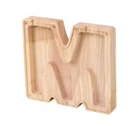 Ujjdwiurgh AlcancíA con Letras, AlcancíA para NiñOs, AlcancíA Transparente con Alfabeto de Madera, AlcancíA Decorativa Personalizada para Ahorrar Dinero
