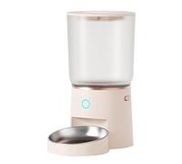 Ujjdwiurgh Alimentador Automático para Mascotas con Control Aplicación, para Mascotas con WiFi 4,2 L y 2,4 G, Dispensador Automático Comida para Mascotas Doble Tazón para Gatos y Perros B