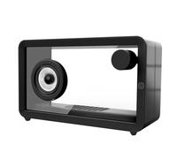 Ujjdwiurgh Altavoz Portátil Retro Bluetooth, Barra de Altavoz de Audio Hi-Fi de Cristal Transparente, Luz Ambiental Colorida, Reproductor de Música Negro