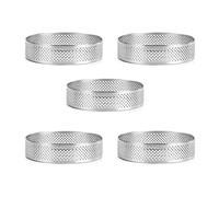 Ujjdwiurgh Anillo de acero inoxidable para tartaletas de 8 cm, cortador circular para tartas, anillo perforado con calor