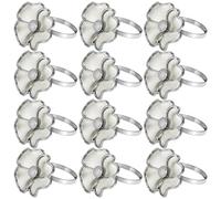 Ujjdwiurgh Anillos para Servilletas de Flores - Servilleteros Elegantes y Resistentes una la OxidacióN para Servilletas de Papel y Manteles para la Cena, Juego de 12 en Color Plateado
