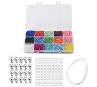 Ujjdwiurgh Aproximadamente 9000 cuentas coloridas de cristal de 3 mm para hacer joyas, pulseras, collares, regalo para niños