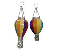 Ujjdwiurgh Art & Gift Linterna Solar con Globo Aerostático: Luces LED Colgantes con Energía Solar, Decorativa Portátil Impermeable, 2 Piezas,A