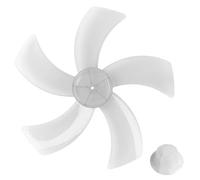 Ujjdwiurgh Aspas de ventilador de plástico de 12 pulgadas, 5 piezas con cubierta de tuerca para pedestal de pie, ventilador de mesa, accesorios de ventilador de mesa, color blanco