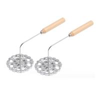 Ujjdwiurgh AutéNtico Molde para BuñUelos con Manejar de Madera - Roseta de Aluminio para Hacer Galletas y Hacer BuñUelos Perfectamente Crujientes