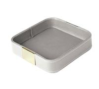 Ujjdwiurgh Bandeja de almacenamiento de cuero para escritorio, bandeja organizadora para mesa de entrada, para guardar joyas, relojes, teléfonos, billetera, contenedor B, fácil de usar, 18,2 x 18,2 x