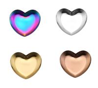 Ujjdwiurgh Bandeja de Espejo de Almacenamiento de Acero Inoxidable Colorida, de Fruta con Forma de CorazóN,ArtíCulos PequeñOs,Bandeja ExhibicióN de JoyeríA,DecoracióN de Platos de Postre