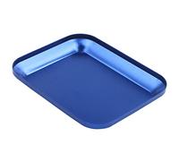 Ujjdwiurgh Bandeja de tornillos de aleación de aluminio útil con almohadilla magnética para modelo RC de teléfono, herramienta de reparación de automóviles, color azul