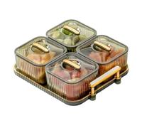 Ujjdwiurgh Bandeja Multifuncional para Refrigerios de Fiesta para Frutas, Nueces, de Fiesta con Compartimentos, TazóN para Servir Dividido con Tapa para Verduras B