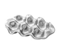 Ujjdwiurgh Bandeja para Huevos JoyeríA Anillo Collar Pendientes Almacenamiento Placa de ExhibicióN Valor Adornos de CeráMica Posando Cosas Rejilla Plata