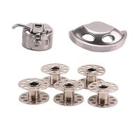 Ujjdwiurgh Bobinas de herramientas de costura + funda de bobina + gancho para máquinas de coser domésticas de estilo antiguo