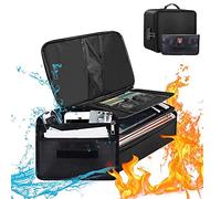 Ujjdwiurgh Bolsas organizadoras de archivos ignífugas, caja de documentos ignífuga e impermeable con bolsa de dinero, bolsa segura ignífuga con cerradura