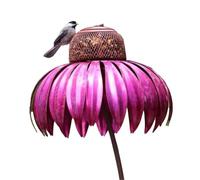 Ujjdwiurgh Botella Roja para Comedero de Pájaros con Soporte, Comedero para Pájaros con Forma de para Jardín Al Aire Libre