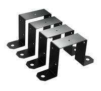 Ujjdwiurgh Bridas para postes de correa, color negro, para valla de cubierta de 4 x 4 pulgadas, soporte en U negro