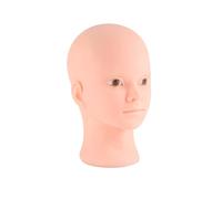 Ujjdwiurgh Cabeza de maniquí de silicona suave con agujero de montaje para extensión de pestañas de belleza para práctica de maquillaje, cosmetología