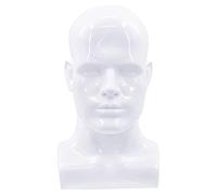 Ujjdwiurgh Cabeza de maniquí masculina profesional para exhibir pelucas, sombreros, auriculares, máscara (blanco)
