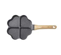 Ujjdwiurgh Cacerola para Huevos en Forma de CorazóN Mini Cacerola para Bola de Masa de Huevo, Hamburguesa, Bistec, Cacerola para Desayuno de 4 Rejillas, Negra