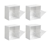 Ujjdwiurgh Caja de almacenamiento de bastoncillos de algodón para montaje en pared, 4 piezas, transparente