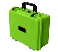 Ujjdwiurgh Caja de almacenamiento de instrumentos de gran capacidad con esponja, maleta portátil de plástico grueso, caja rígida para equipos, caja de herramientas, color verde