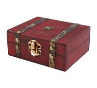 Ujjdwiurgh Caja de almacenamiento de madera con cerradura vintage para joyas, organizador de anillos