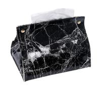 Ujjdwiurgh Caja de pañuelos de piel de PVC con patrón de mármol, contenedor, servilletero, bolsa de papel, caja de cosméticos, organizador de bolsas, C 19 x 13 x 13 cm