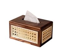 Ujjdwiurgh Caja de PañUelos de RatáN de Madera Maciza, CajóN de RatáN de Alto Valor, Hogar, Dormitorio, Sala de Estar, Mesa de Centro, CajóN de Papel, MarróN