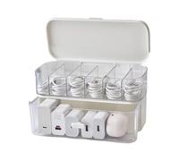 Ujjdwiurgh Caja organizadora de cables de escritorio sin cable, compacta transparente con tapa para cargador solución de almacenamiento para uso doméstico A