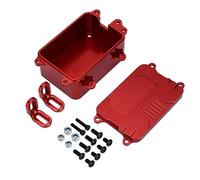 Ujjdwiurgh Caja Receptora de Metal Piezas de ActualizacióN de Caja ESC Aptas para SCX10 1/10 RC VehíCulo de Seguimiento, Rojo