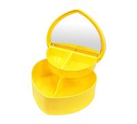 Ujjdwiurgh Cajas de JoyeríA en Forma de CorazóN, Almacenamiento de JoyeríA de PláStico Amarillo, Cajas de JoyeríA en Forma de CorazóN Cajas de PapeleríA CajóN Caja de Maquillaje