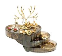 Ujjdwiurgh Cajas y Organizadores de JoyeríA, Estuche Giratorio de 3 para Bandeja de JoyeríA, Astas Largas para Anillos, Caja de Almacenamiento de JoyeríA,C