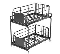 Ujjdwiurgh CajóN Deslizante Debajo del Organizador Cocina 2 Estante Multiusos Gabinete Debajo del Estante de Almacenamiento BañO Cocina