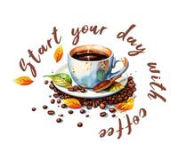 Ujjdwiurgh Calcomanías de pared para taza de café, decoración de fondo de restaurante, para cafetería, cocina, habitación, decoración del hogar, 1 unidad