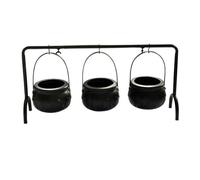 Ujjdwiurgh Caldero de de Halloween, Cuenco para Servir Dulces, DecoracióN, Cubo para Dulces Espeluznante, Ponchera, para Caldero con Rejilla de Hierro