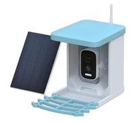 Ujjdwiurgh Cámara de Vídeo para Comedero de Pájaros con Panel Solar WiFi Cámara Solar Inalámbrica para Exteriores Detección de Movimiento Cámara para Observación de