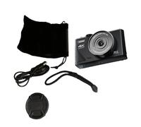 Ujjdwiurgh Cámara Digital de 64MP para Fotografía Videocámara Vlog de Video 4K Cámara con Zoom Digital de 18 X Pantalla Abatible de 180° Negro