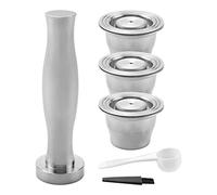 Ujjdwiurgh Cápsula de café, cápsulas recargables, cápsulas reutilizables de acero inoxidable, compatibles con cápsulas de café expreso