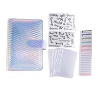 Ujjdwiurgh Carpeta A6 con anillos para presupuesto de dinero, carpeta de planificación de dinero en efectivo con sobre para efectivo, carpeta de dinero, organizador de cartera