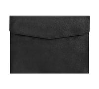 Ujjdwiurgh Carpeta de piel sintética A4, soporte para documentos, impermeable, con cierre a presión (negro)