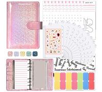 Ujjdwiurgh Carpeta de planificador de presupuesto A6 con sobres con cremallera, sobres de efectivo para presupuestos, organizador de dinero para dinero en efectivo A6, Binde D