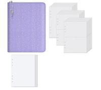 Ujjdwiurgh Carpeta organizadora de calcomanías de tapa dura, tamaño A5, holográfica, reutilizable, libro de almacenamiento, álbum de colección, con 30 páginas, color morado