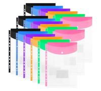 Ujjdwiurgh Carpetas expandibles de 11 agujeros, paquete de 18 organizadores de bolsillo, se adapta a documentos de 2/3/4 anillos