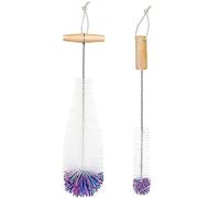 Ujjdwiurgh Cepillo limpiador de botellas de burbujas, paquete de 2 cepillos de limpieza, limpiador de botellas de vidrio blanco